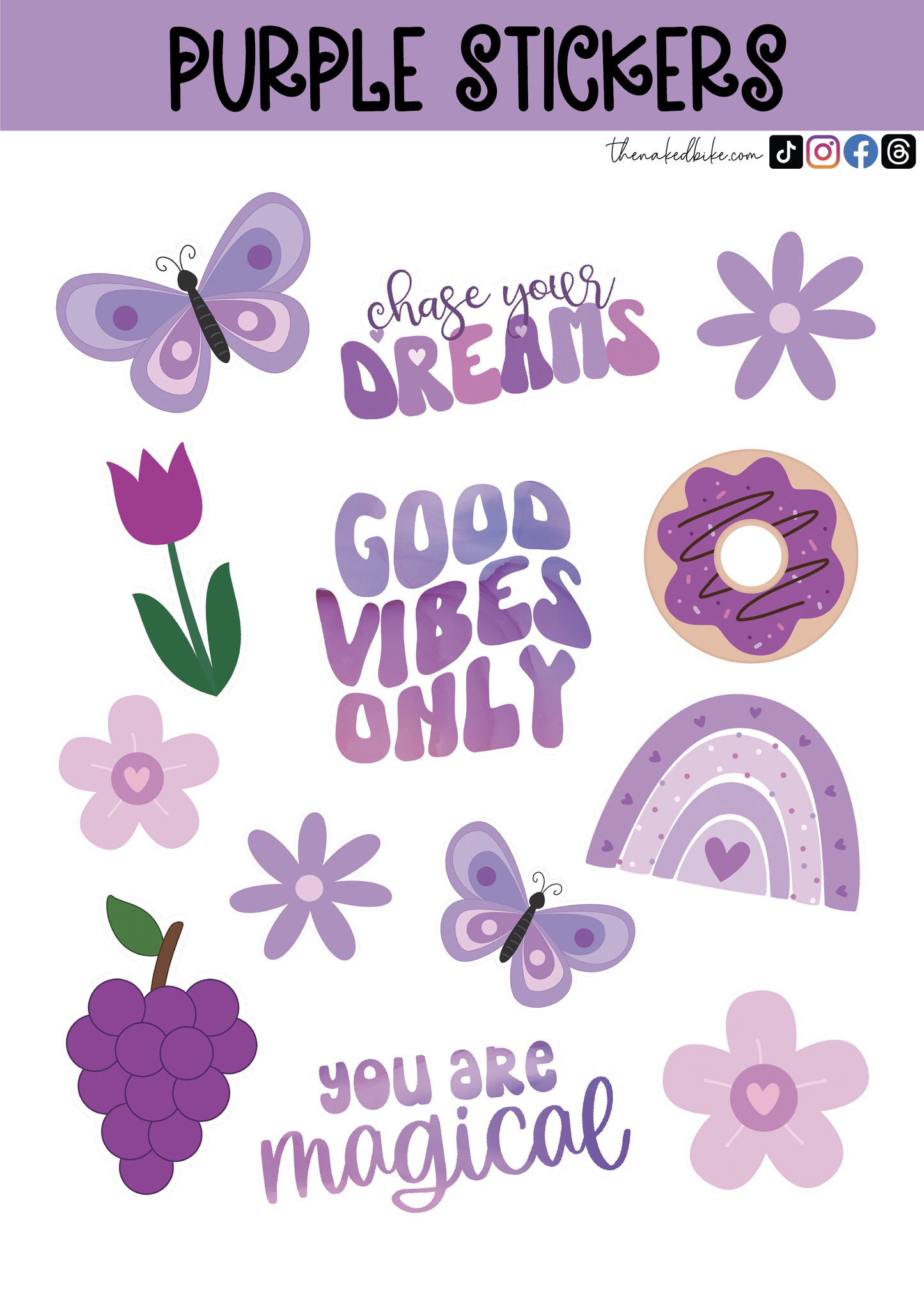 Purple Sticker Sheet