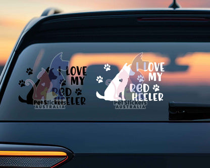 I Love My Red Heeler Sticker