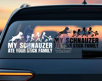 My Schnauzer Ate Your Stick Family Sticker