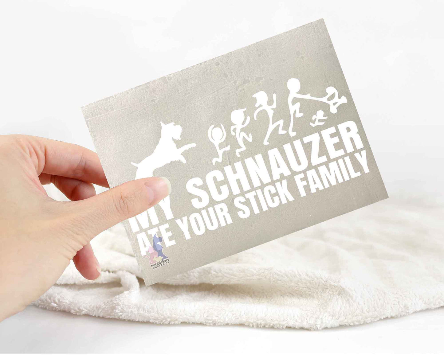 My Schnauzer Ate Your Stick Family Sticker