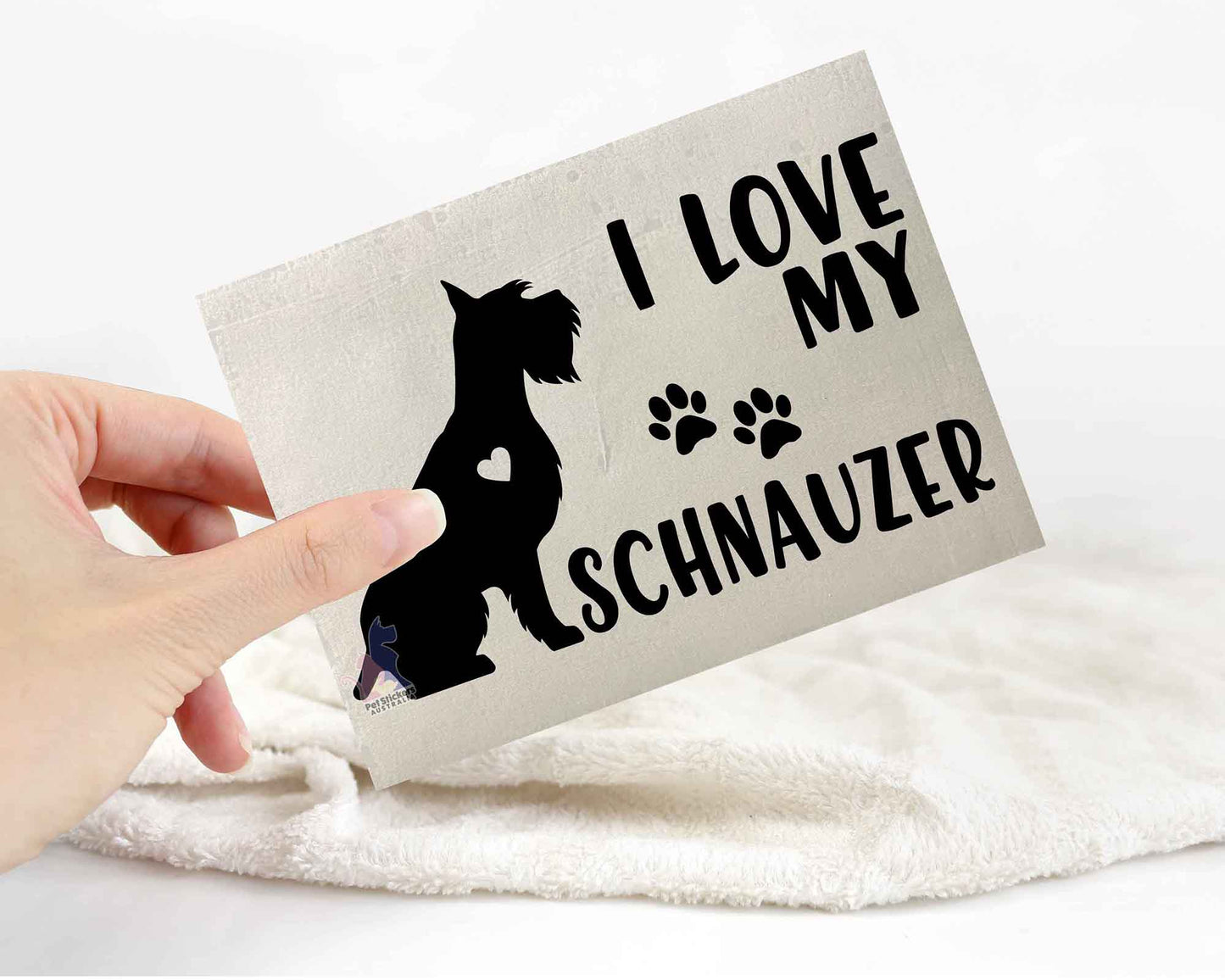 I Love My Schnauzer Sticker