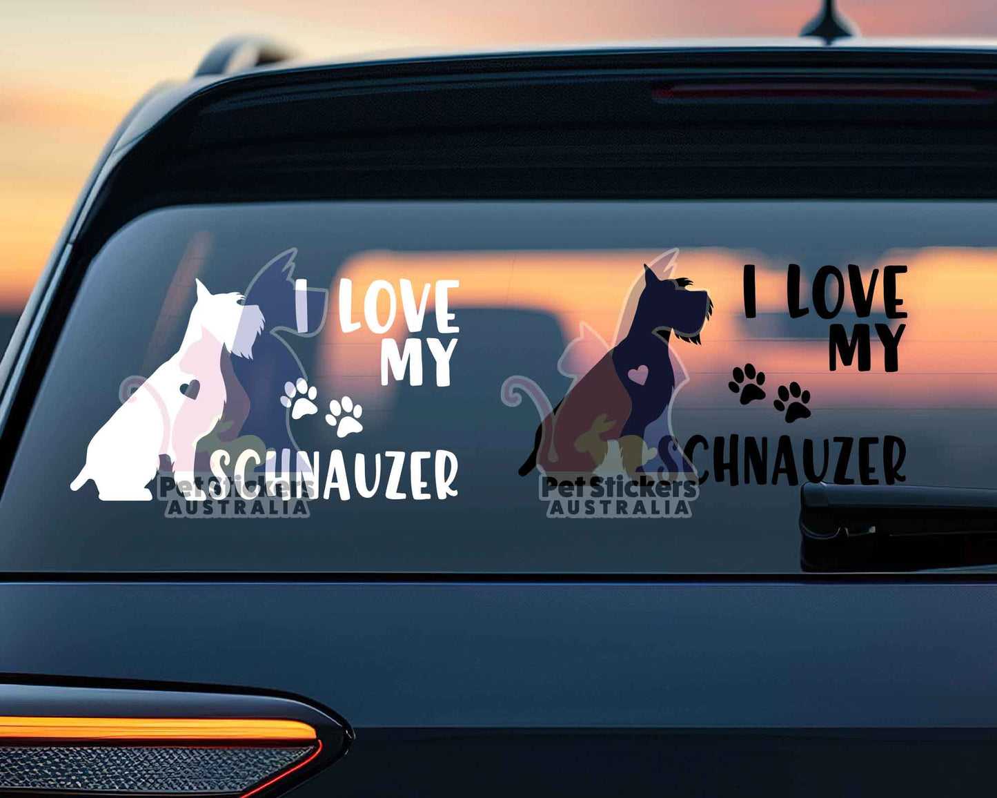 I Love My Schnauzer Sticker