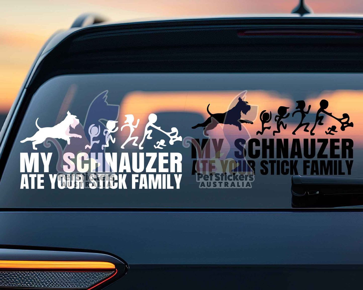 My Schnauzer Ate Your Stick Family Sticker