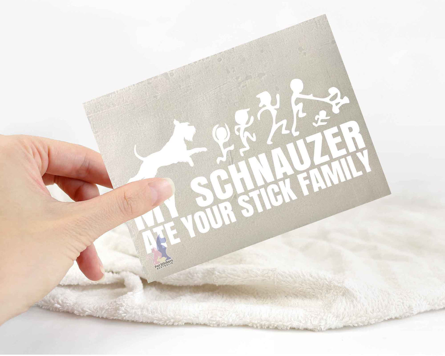 My Schnauzer Ate Your Stick Family Sticker