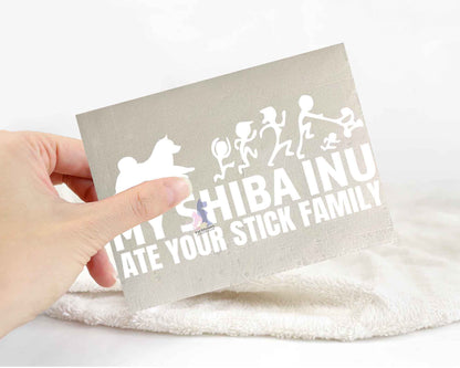 My Shiba Inu Ate Your Stick Family Sticker