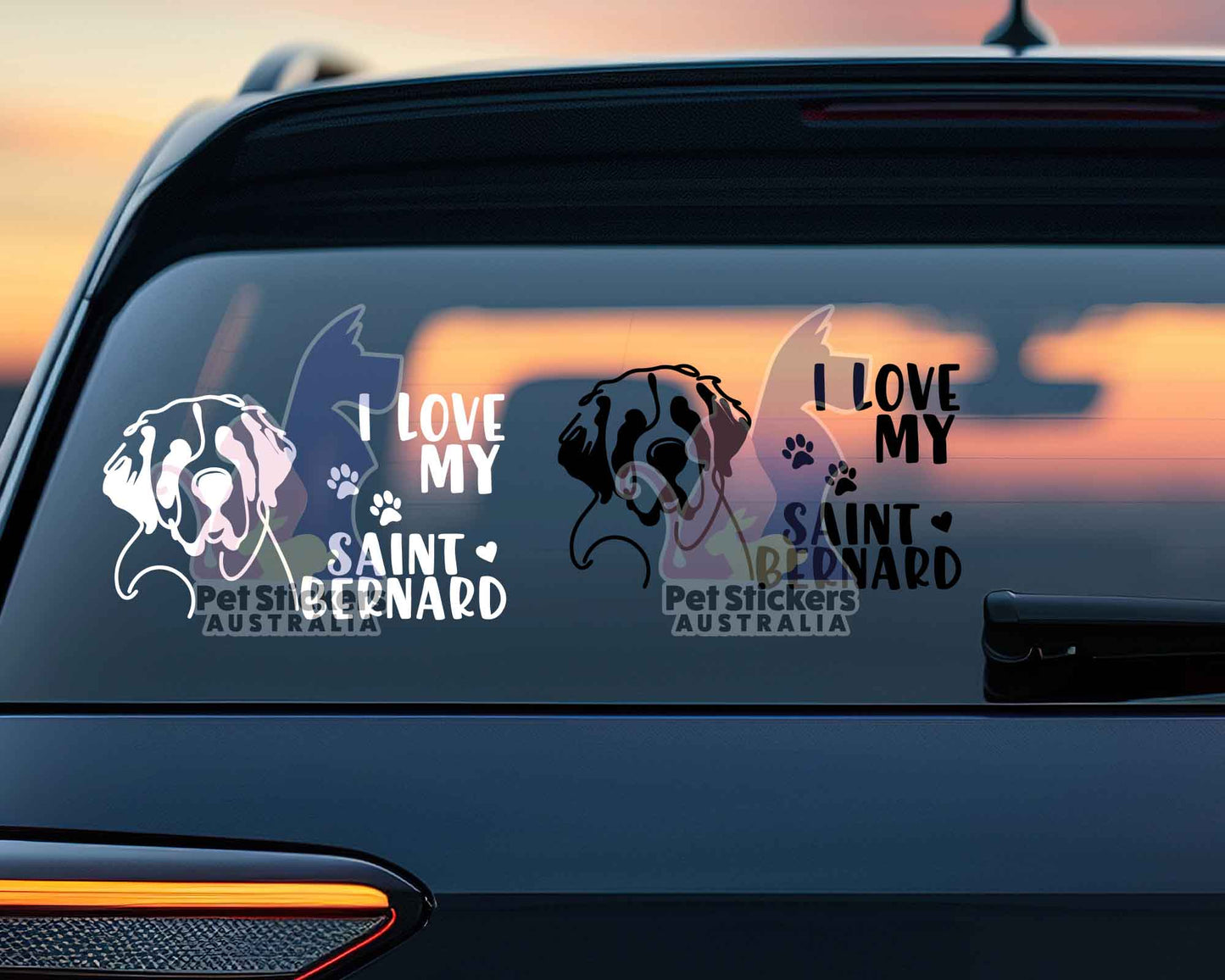 I Love My Saint Bernard Sticker