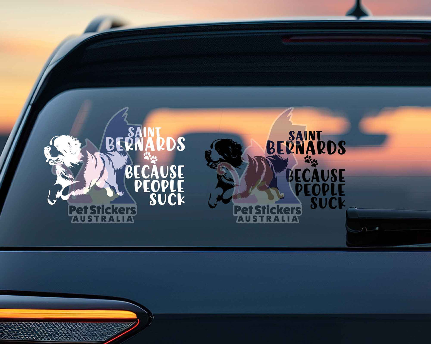 Saint Bernards Because People Suck™ Sticker