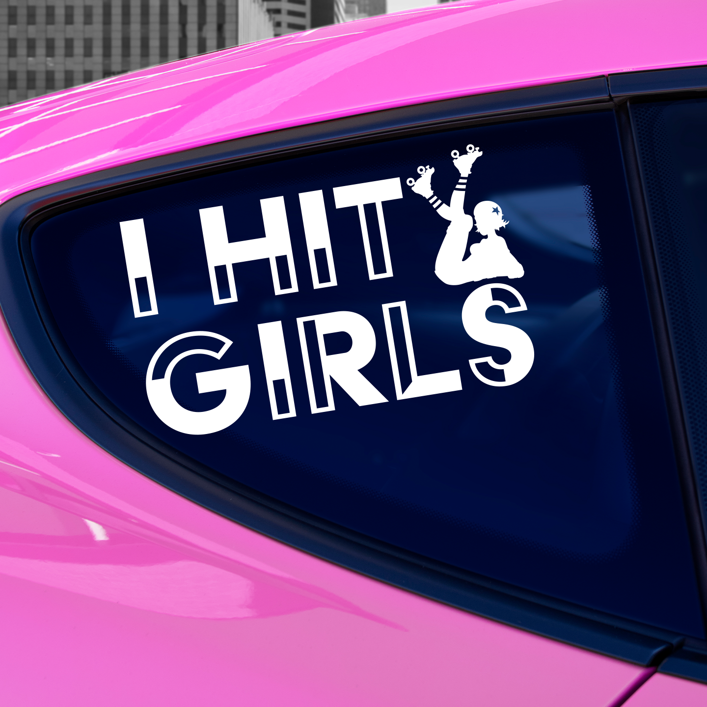 Roller Derby I Hit Girls Sticker