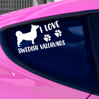 I Love Swedish Vallhunds Sticker