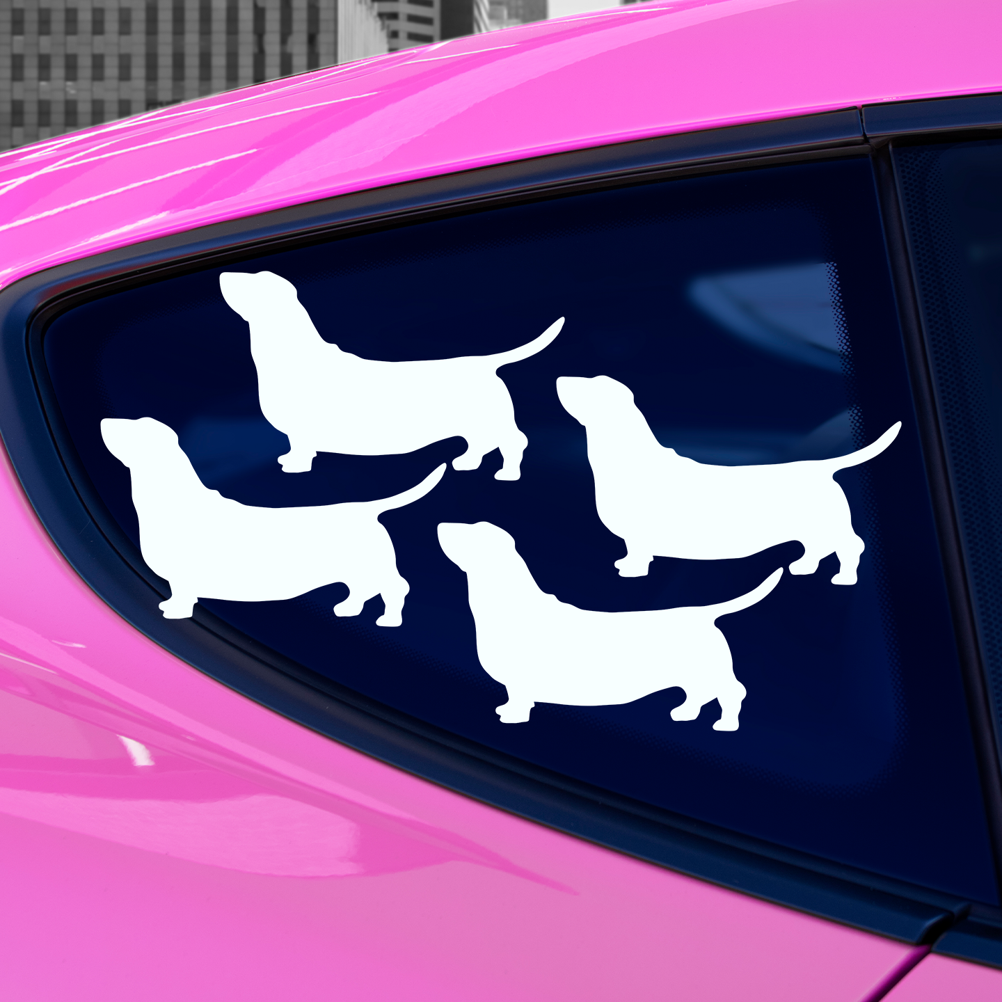 Basset Hound Dog Silhouette Stickers