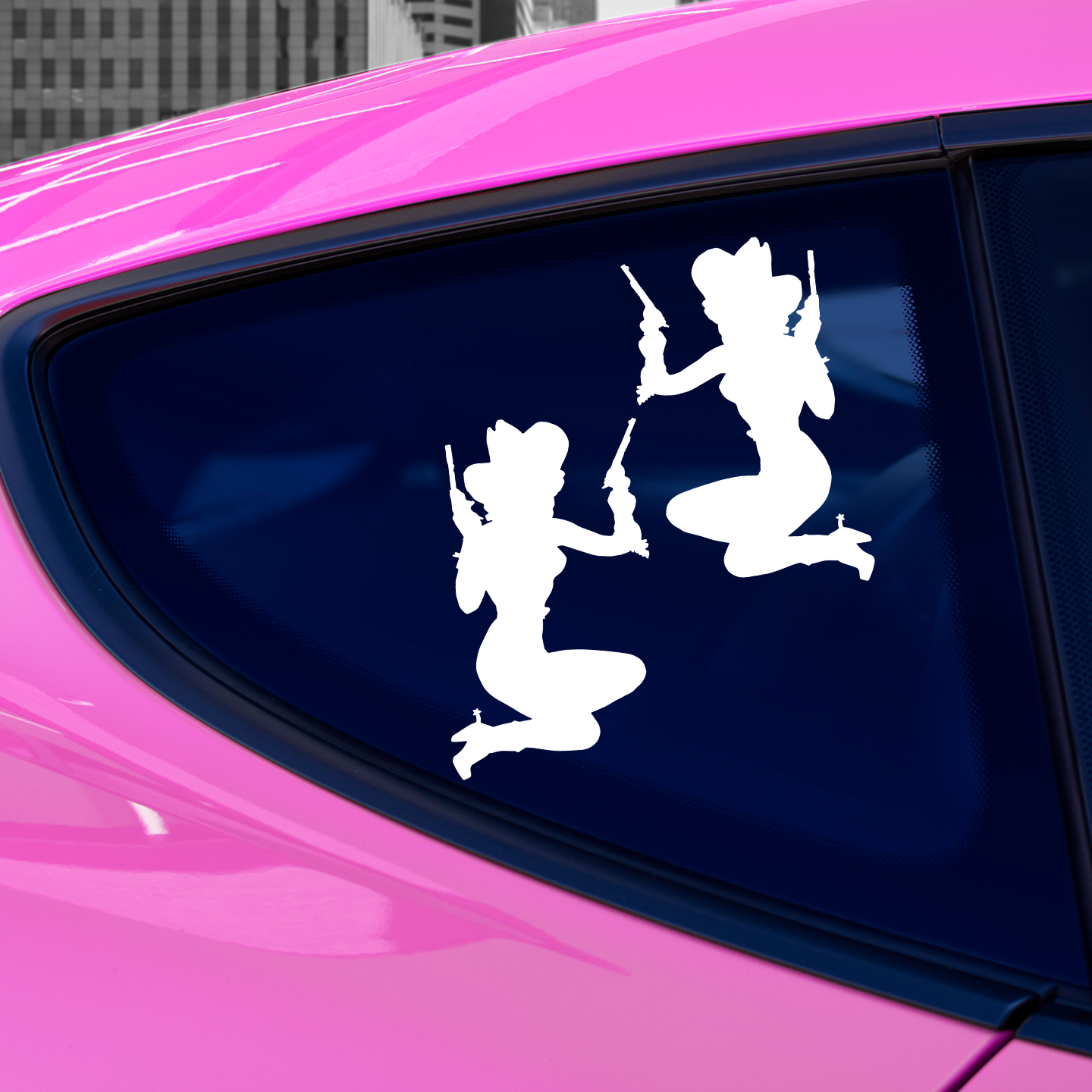 Pinup Cowgirl Silhouette Stickers