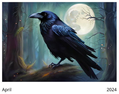 Raven 2024 Wall Calendar