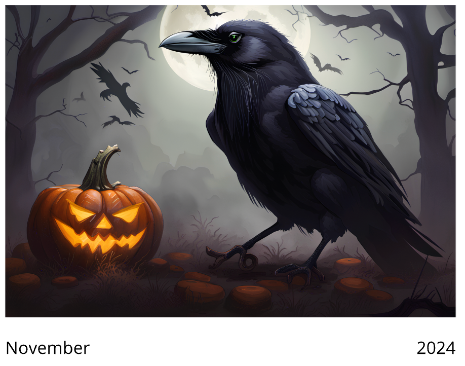 Raven 2024 Wall Calendar