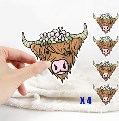 Highland Cow Stickers