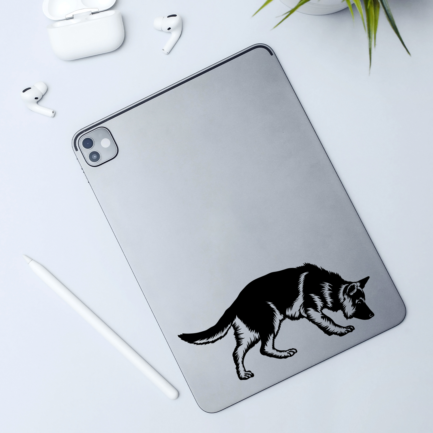 German Shepherd Sniffing Sticker