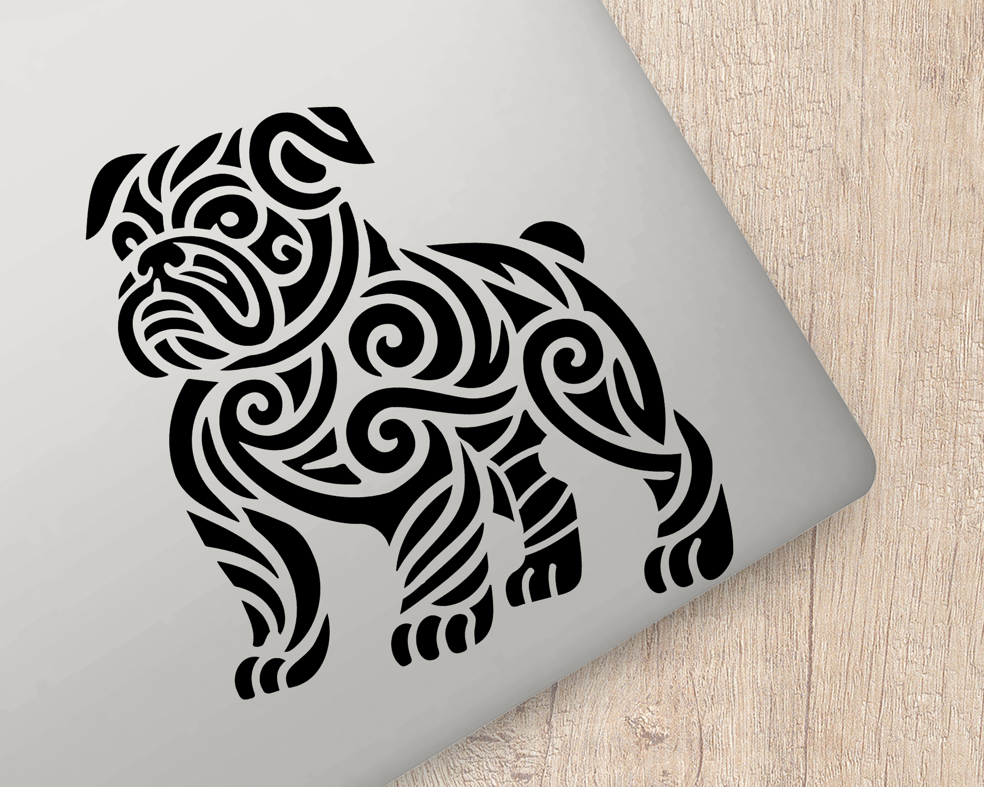 Tribal Bulldog Dog Sticker