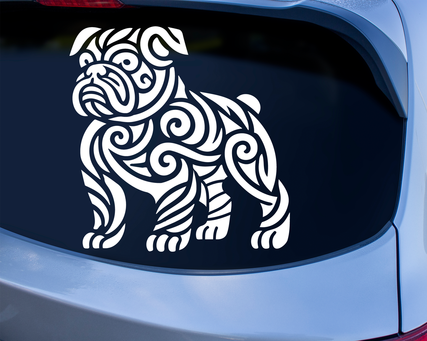 Tribal Bulldog Dog Sticker