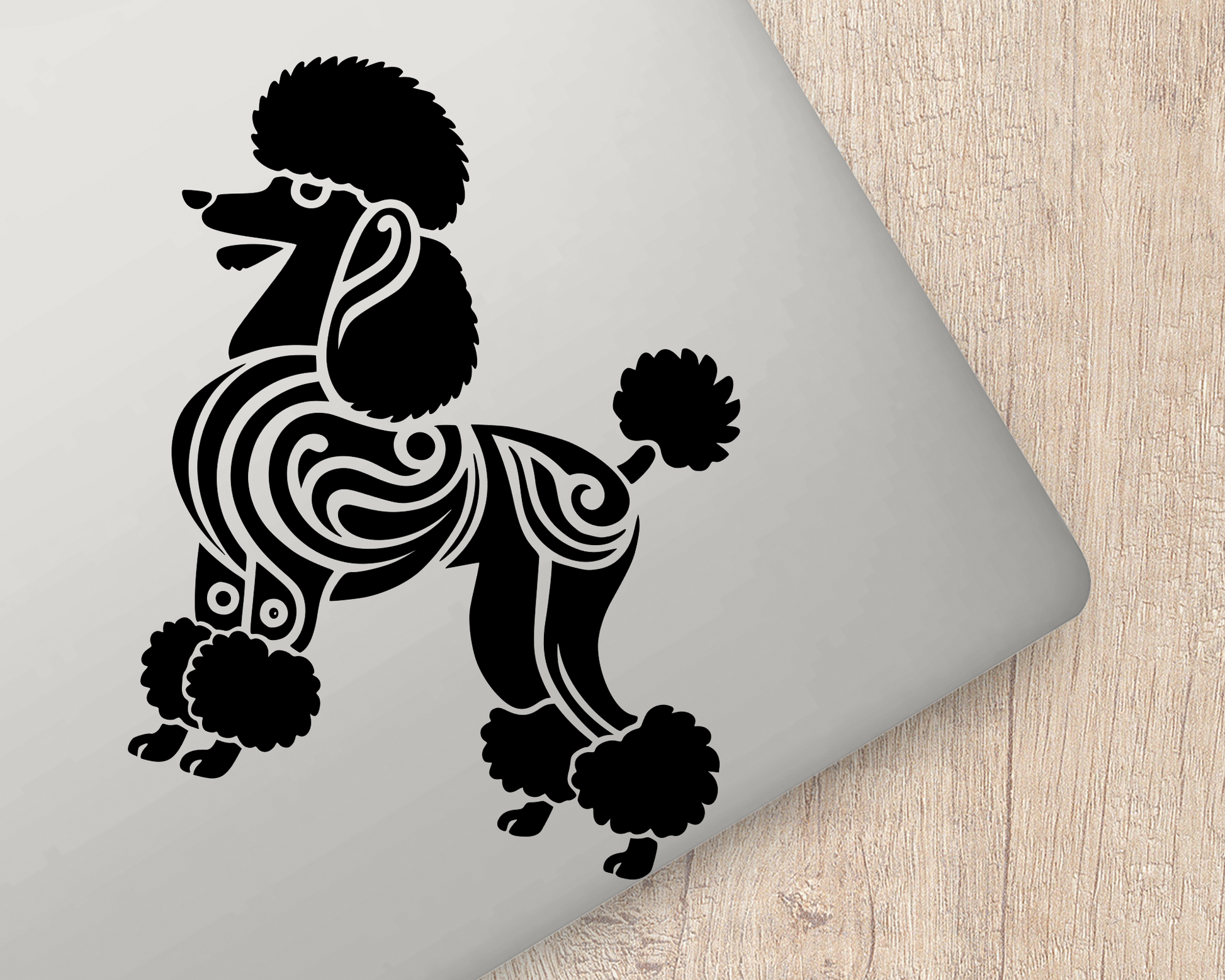 Tribal Poodle Dog Sticker