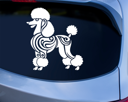 Tribal Poodle Dog Sticker