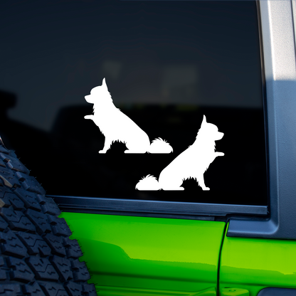 Chihuahua Shaking Hands Silhouette Stickers