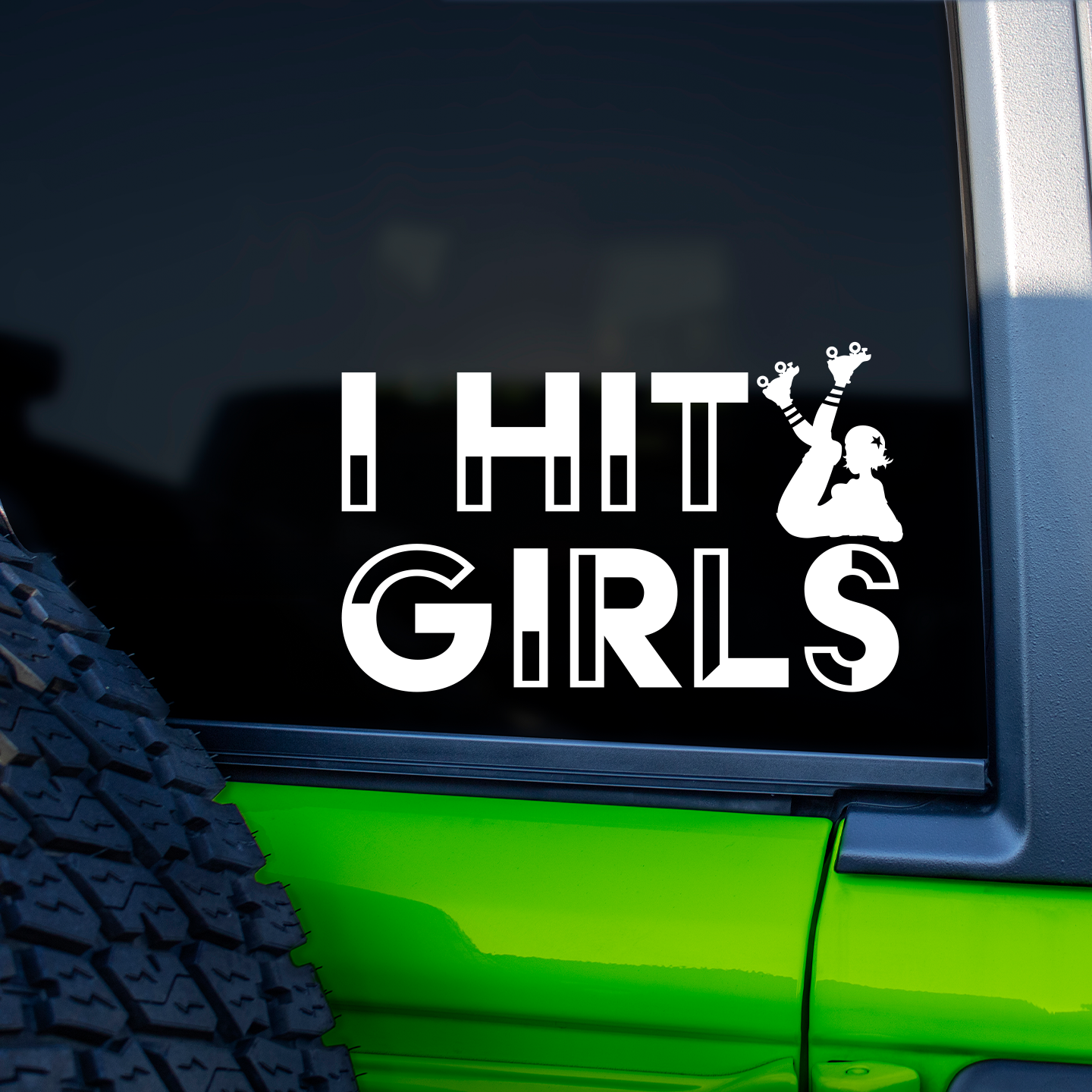 Roller Derby I Hit Girls Sticker