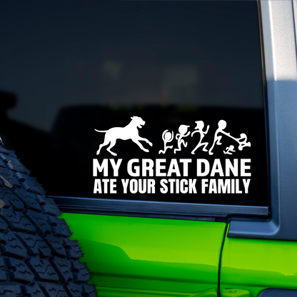 My Great Dane Ate Your Stick Family Sticker