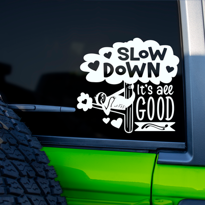 Sloth Slow Down Sticker