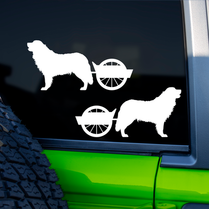 Bernese Mountain Dog Pulling Cart Stickers