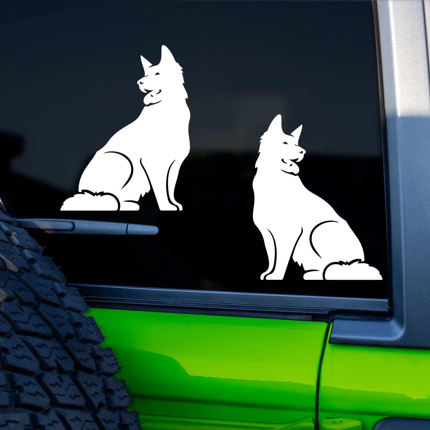 White Swiss Shepherd Silhouette Stickers