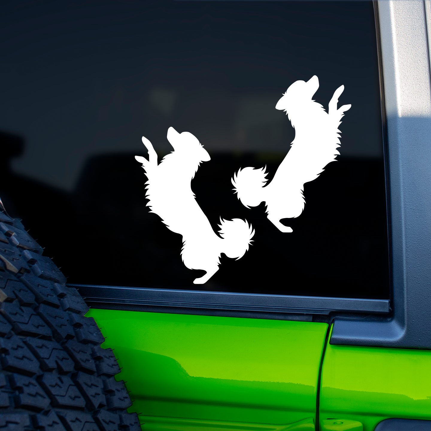 Chihuahua Jumping Silhouette Stickers