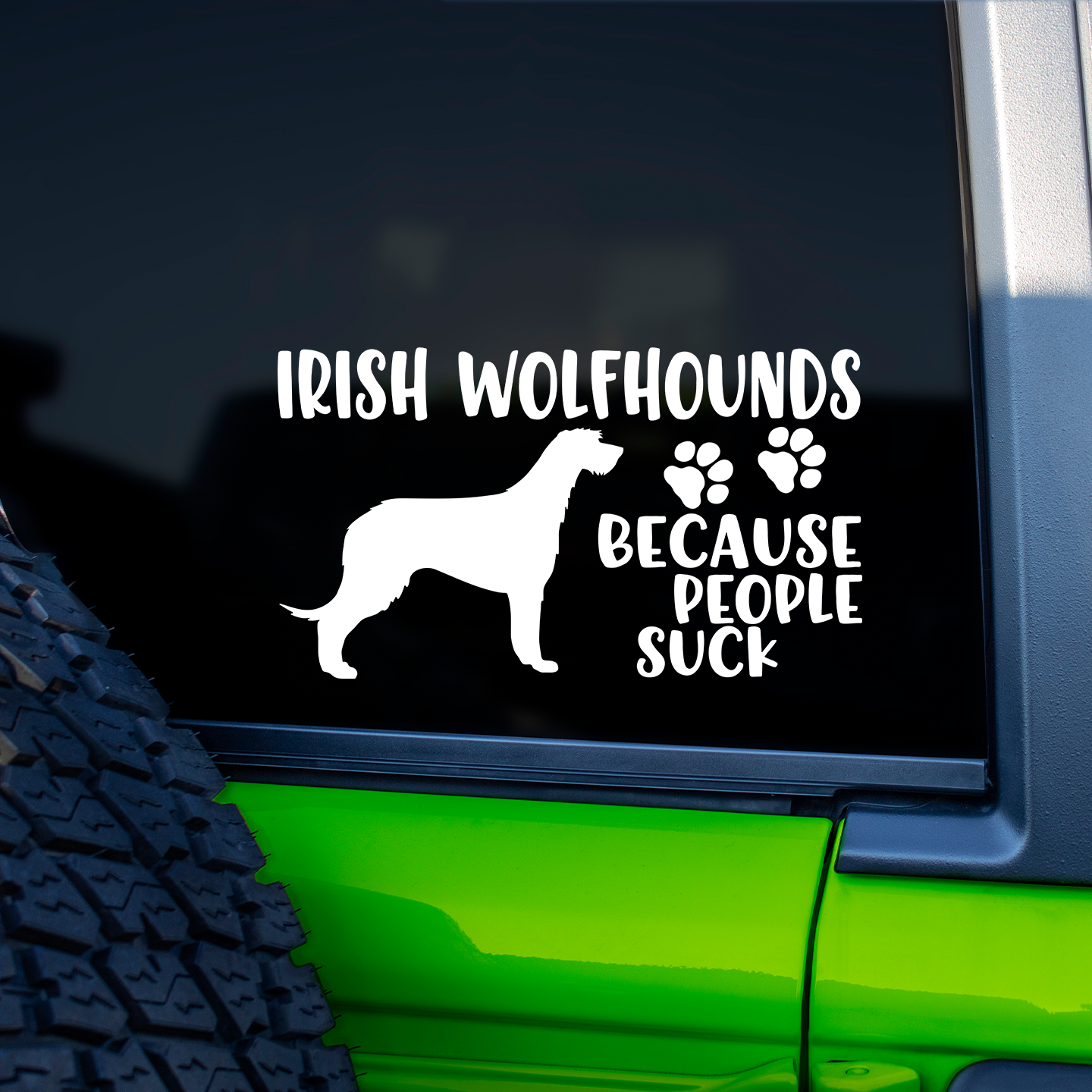 Irish Wolfhounds Because People Suck Sticker