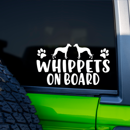 Whippets On Board Sticker