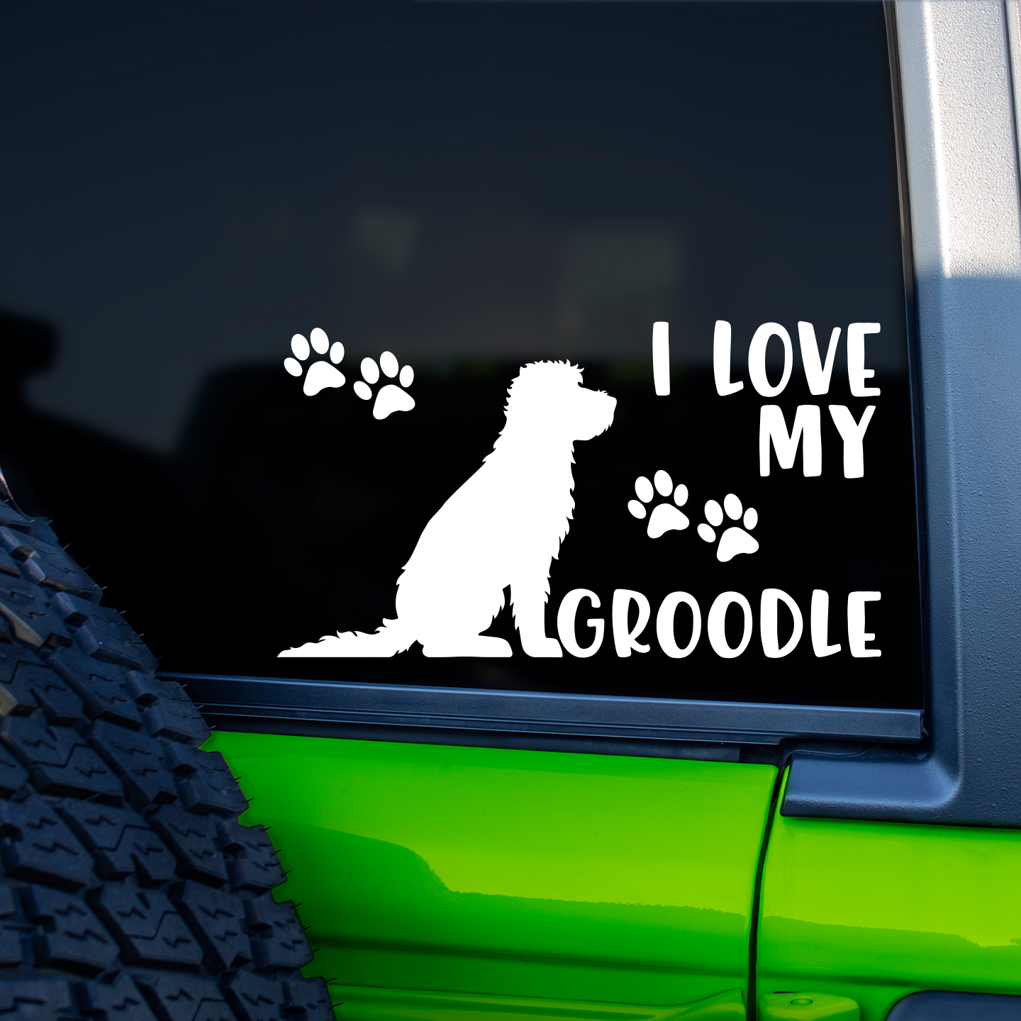 I Love My Groodle Sticker