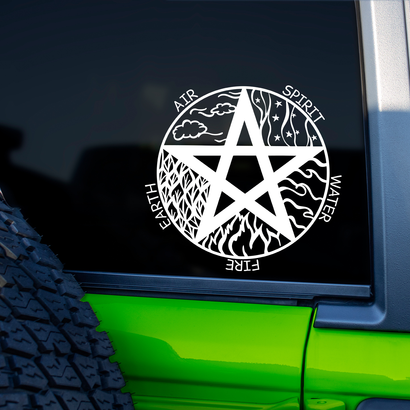 Pentagram Wicca Elements Sticker