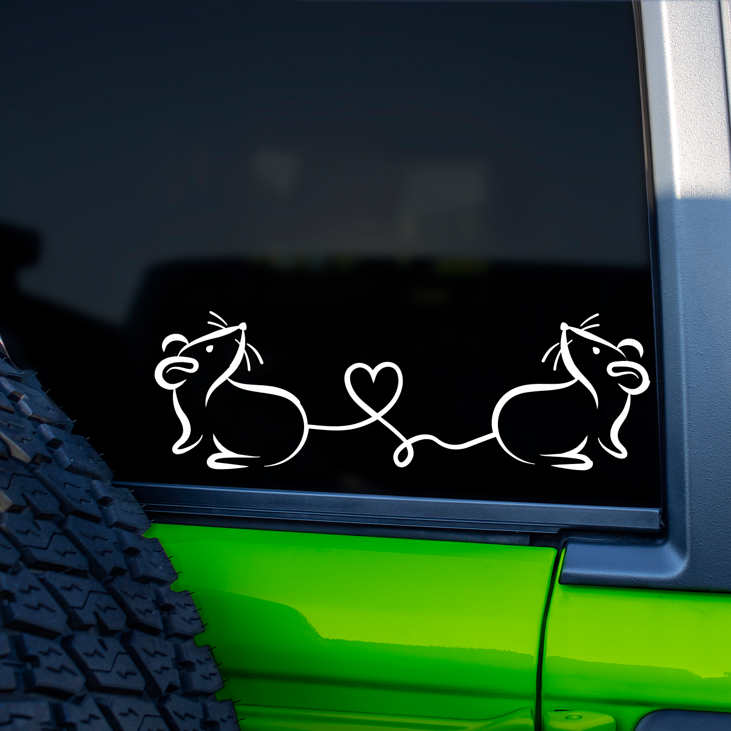 Rat Love Heart Sticker