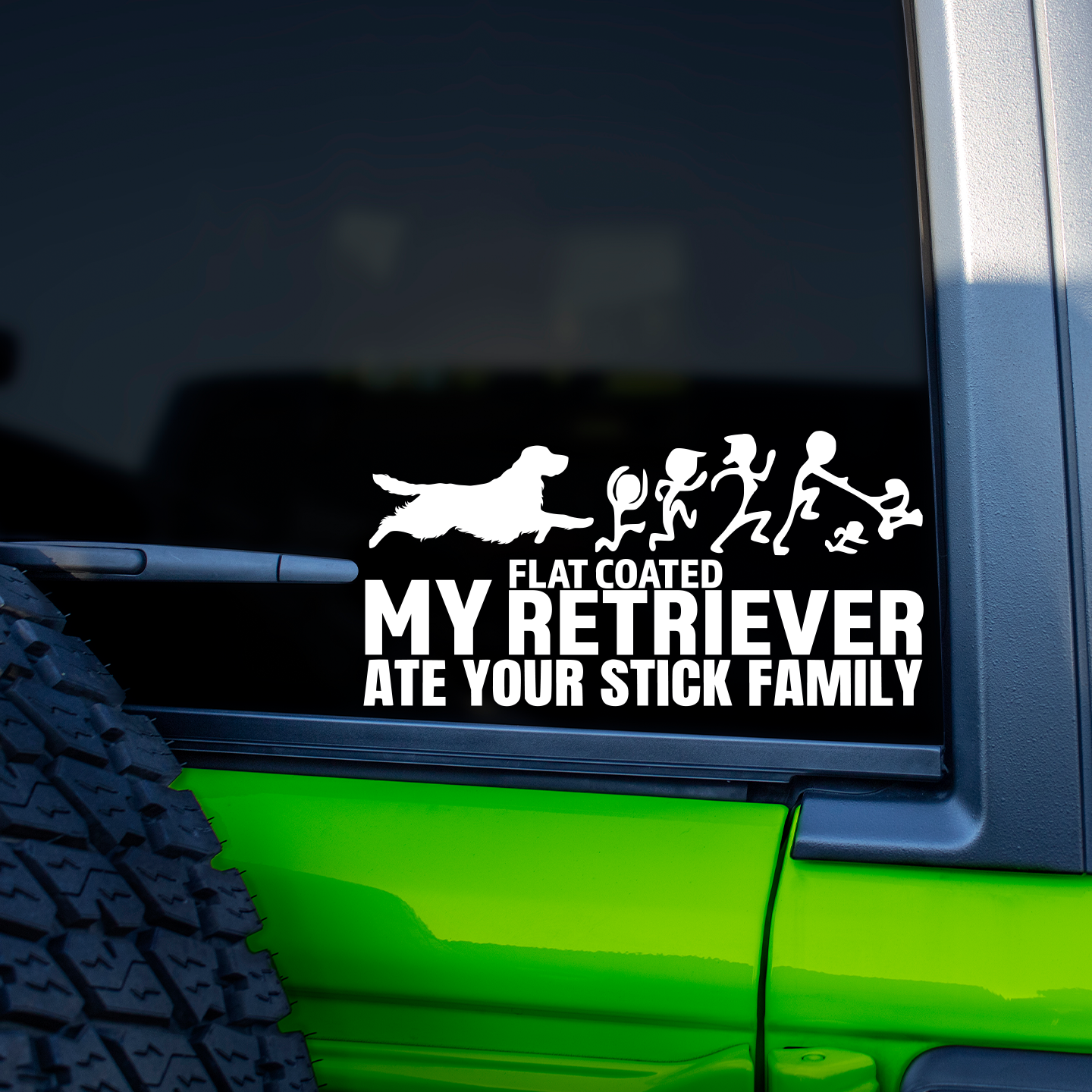 My Flat Coated Retriever Ate Your Stick Family Sticker