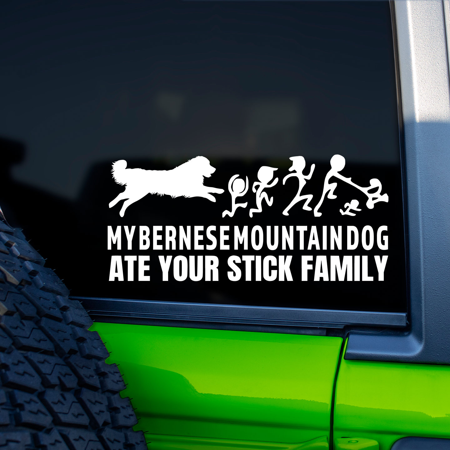 My Bernese Mountain Dog Ate Your Stick Family Sticker