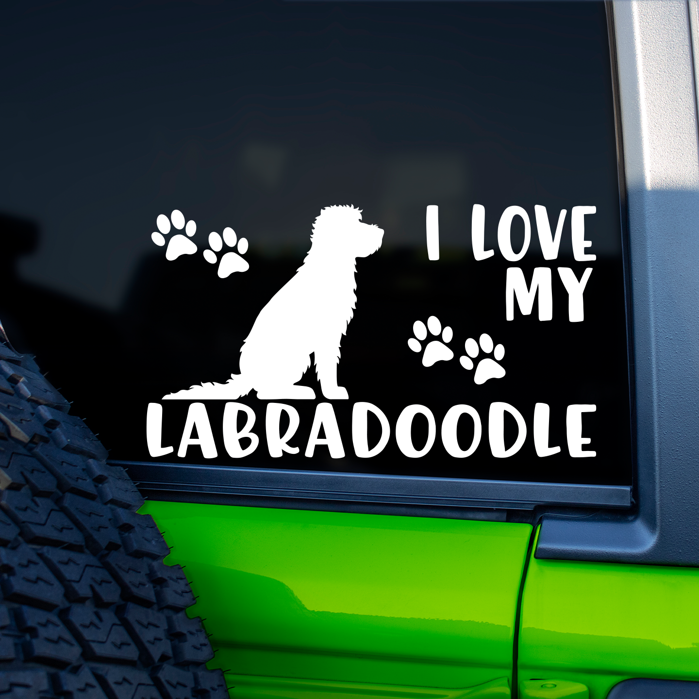 I Love My Labradoodle Sticker