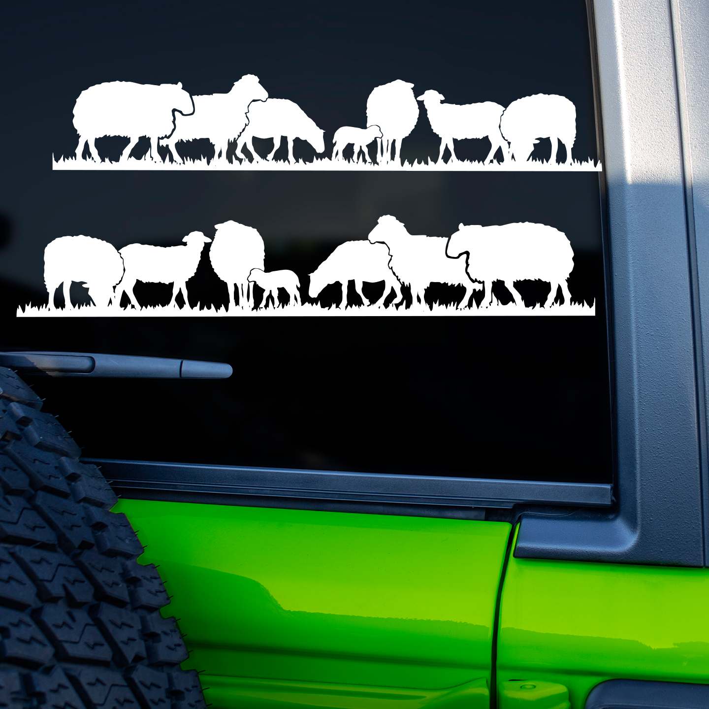 Sheep In Paddock Silhouette Stickers