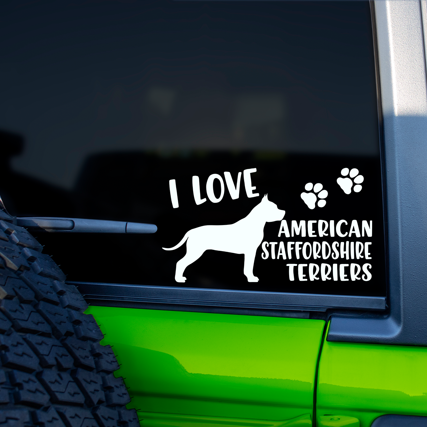 I Love American Staffordshires Sticker