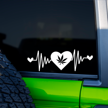 Weed Heartbeat Sticker