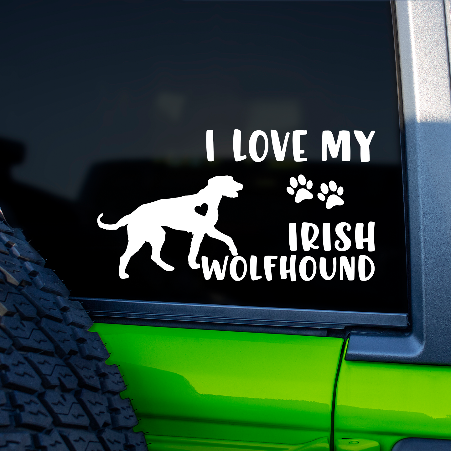 I Love My Irish Wolfhound Sticker