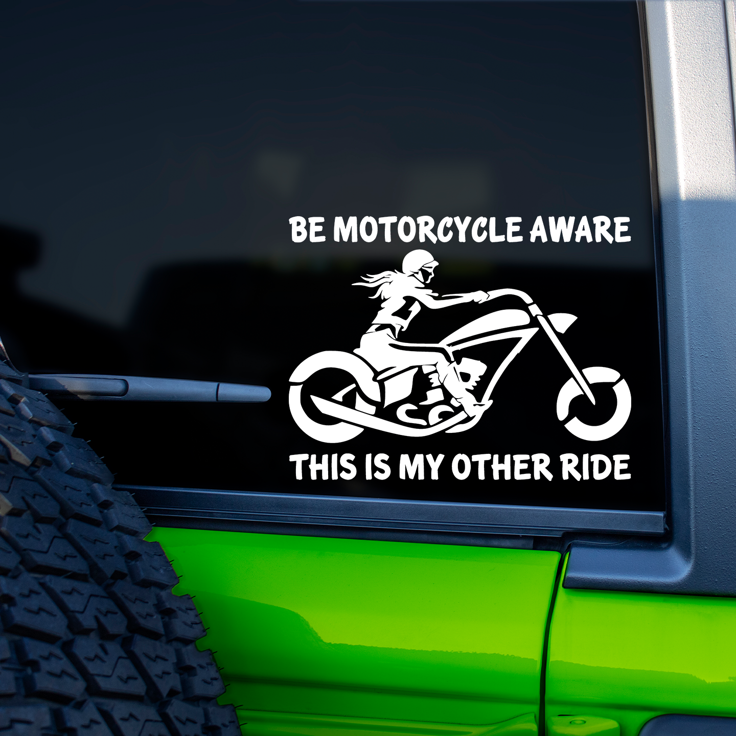 Motorcycle Aware Girl Rider Cruiser Sticker