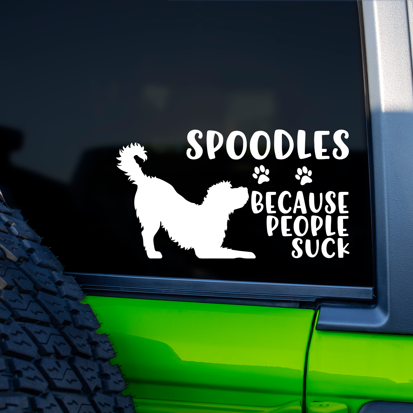 Spoodles Because People Suck Sticker