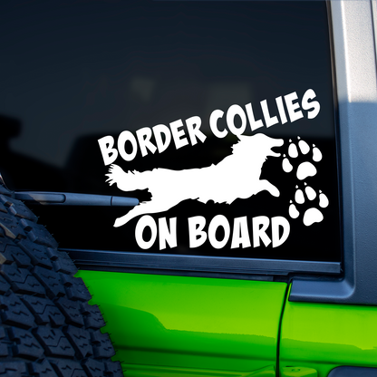 Border Collies On Board Sticker