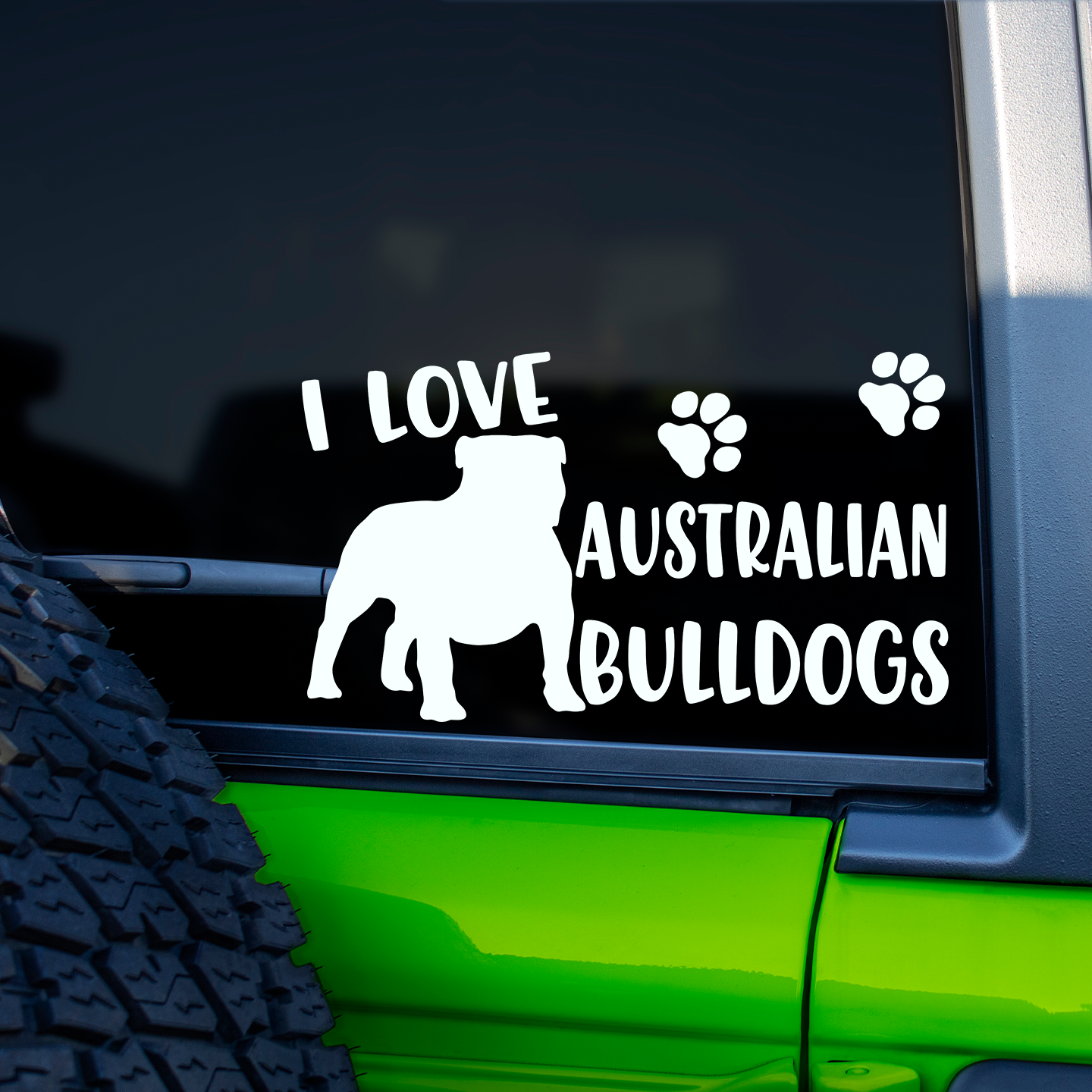 I Love Australian Bulldogs Sticker