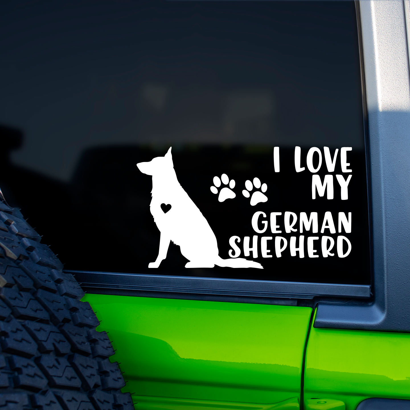 I Love My German Shepherd Sticker