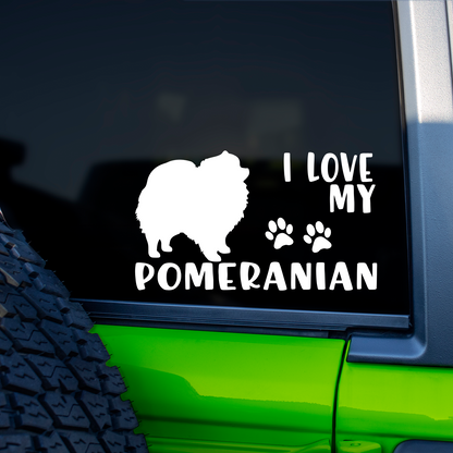 I Love My Pomeranian Sticker