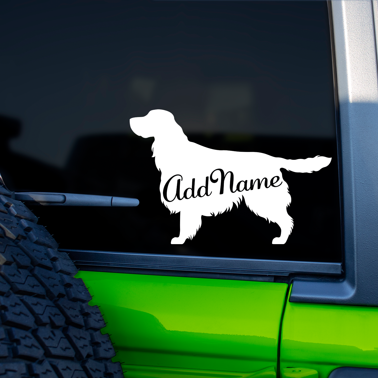 Springer Spaniel Silhouette With Name Sticker