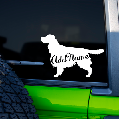 Springer Spaniel Silhouette With Name Sticker